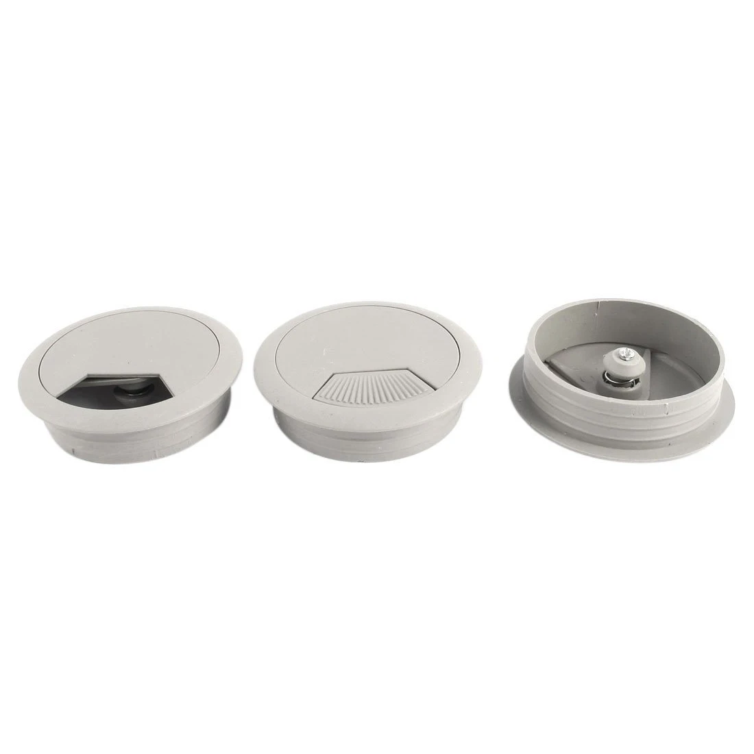 

3Pcs Round Plastic Computer Desk Grommet Cable Hole Cover Gray