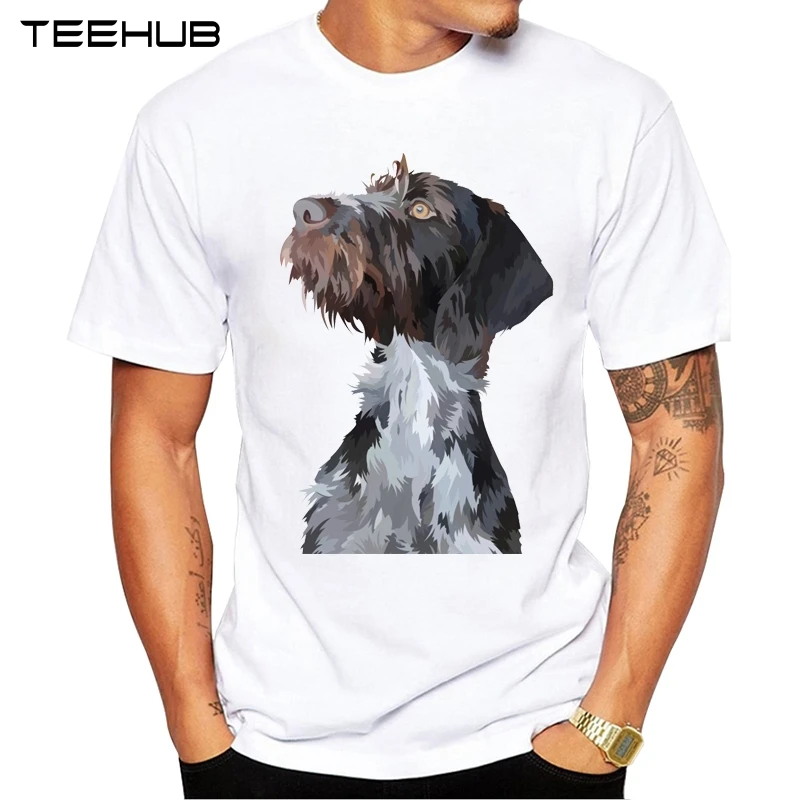 

New Arrivals 2019 TEEHUB Cool Design Men's Fashion German Wirehaired Pointer Printed T-Shirt Short Sleeve Tops Hipster Tee