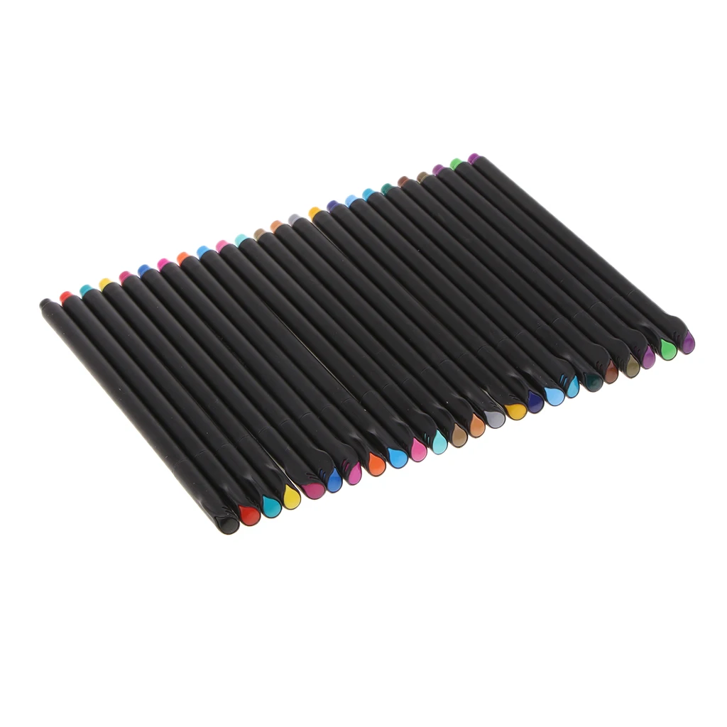 24 Colors Fineliner Pens Set,Fine Tip Colored Writing Drawing Markers Pens Fine Line Point Pens for Bullet Journal Planner Diary