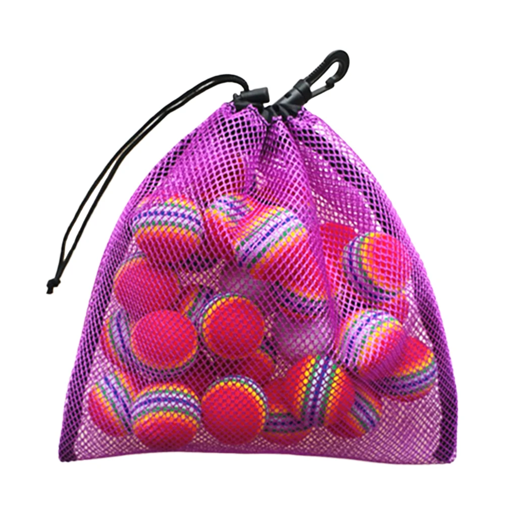 20 x 24cm 3Pcs Lightweight Nylon Mesh Nets Bag Pouch Golf Tennis 30 Balls Carrying Holder Storage Drawstring Bag