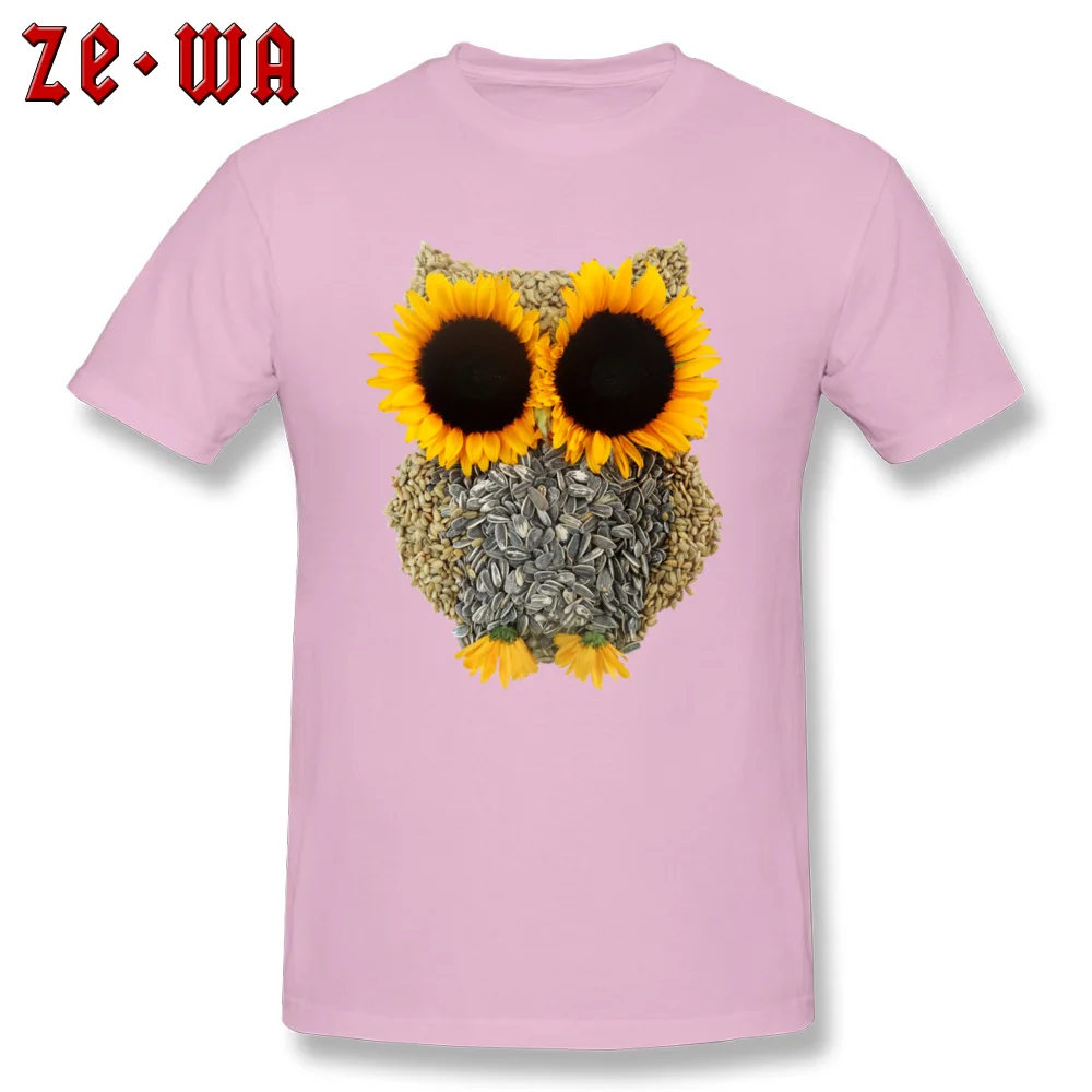 Funny Men Tops & Tees Hoot Day Owl Geek T Shirt All Cotton Short Sleeve Normal Sweatshirts Round Collar Wholesale Hoot Day Owl pink