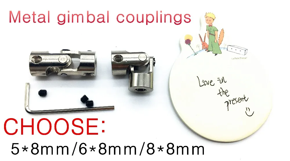 2PCS 5*8MM Metal gimbal couplings Steering joint Universal connectors (optional specifications)For Car/ship model With screw |