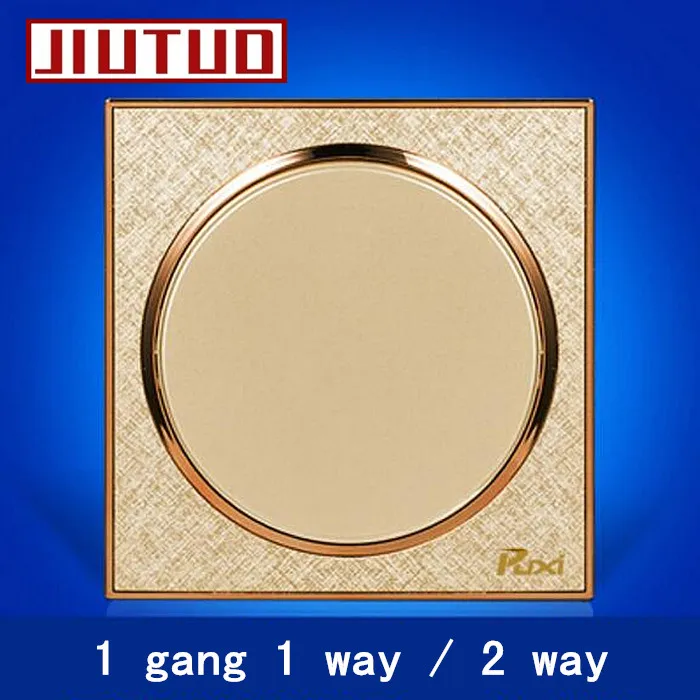 

Jiutuo Wall Switch Panel,champagne Golden,Circular,Light Switch 86mm*86mm 10A AC 110~250V 10A 1/2/3/4 gang 1/2 way