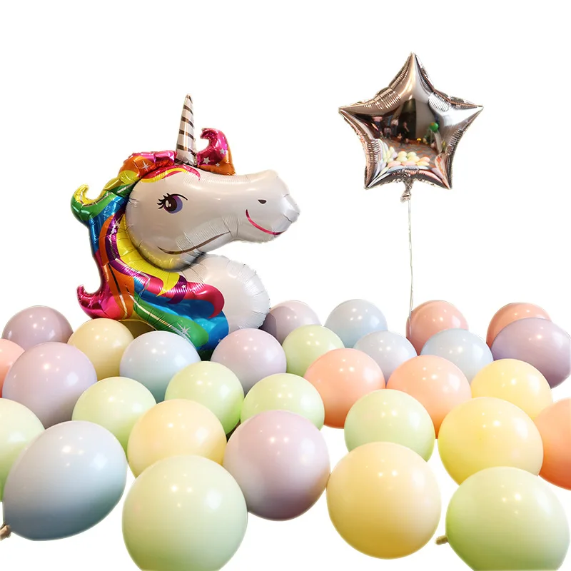Гигантский воздушные шары в форме единорога День Рождения украшения Дети пользу 3D Радуга Единорог фольга шары Детские полнолуние Baby Show Декор 55