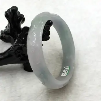 

01700 Vintage Chinese Hand-carved Green Jadeite Jade Gems Bracelet Bangle