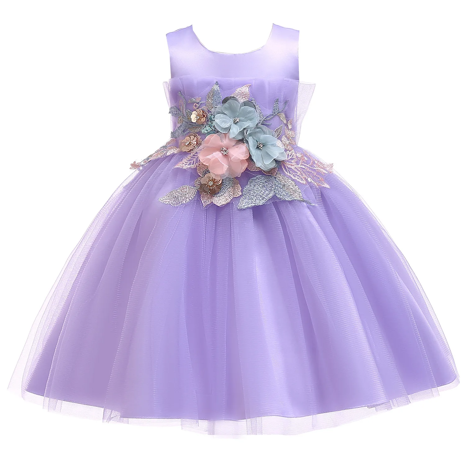 Рождественское платье для девочек платье-пачка с вышитыми цветами принцессы дня