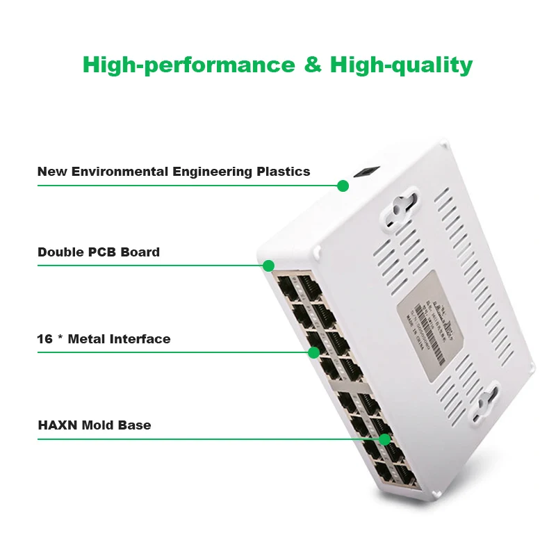Профессиональный 16 Порты Fast Ethernet LAN RJ45 Vlan сетевой коммутатор 10/100 Мбит/с usb хаб для настольных ПК с EU/адаптер для розеток американского стандарта