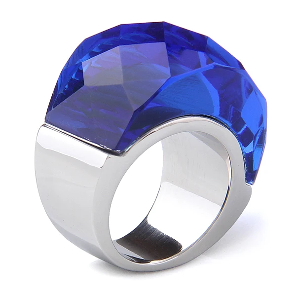316L нержавеющая сталь свадебные ювелирные изделия поставки большой кристалл обручальные кольца для женщин