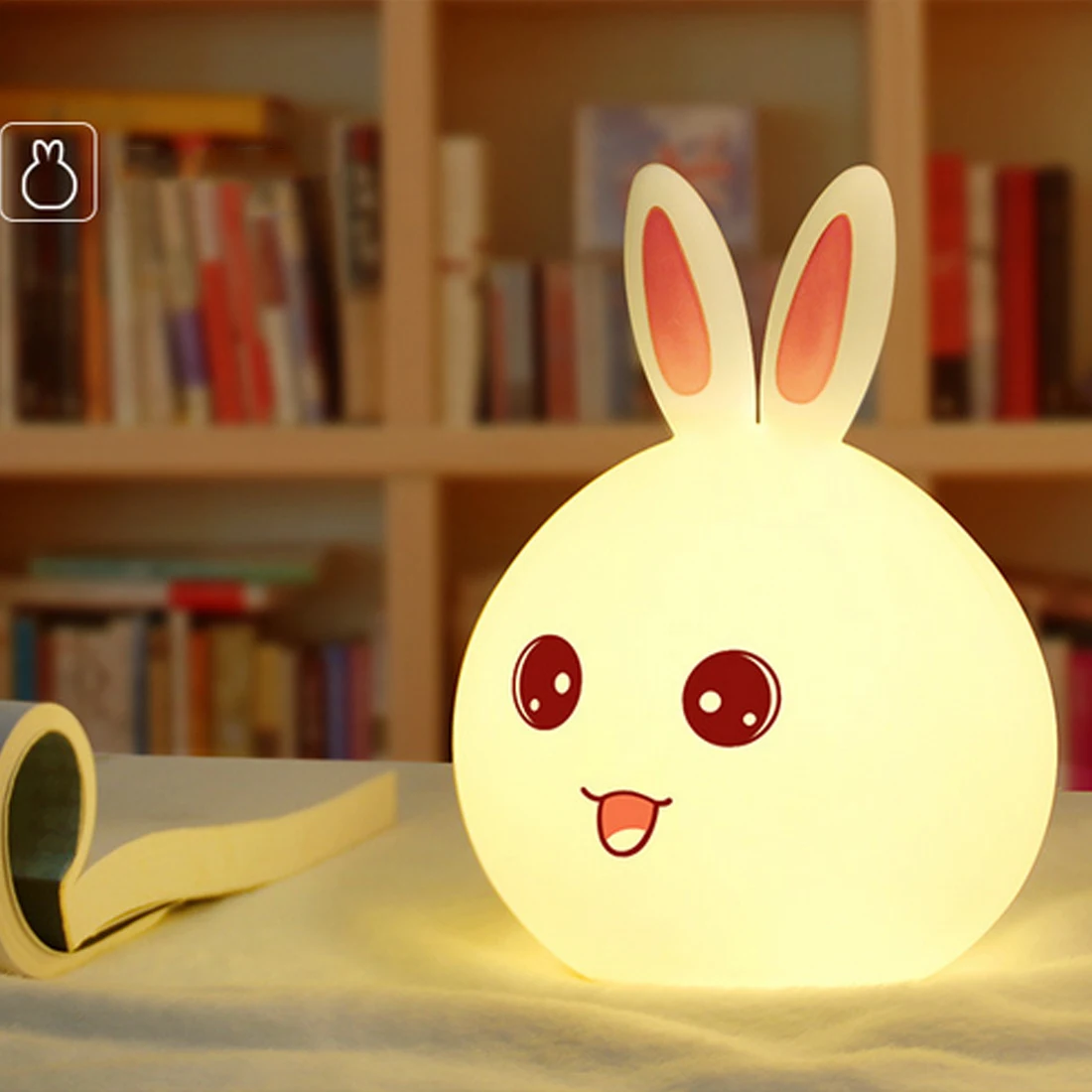 

New Friendly Cute Rabbit LED Night light Sleep Lamp Touch Sensor Lights Children's Toys Christmas Birthday Gifts