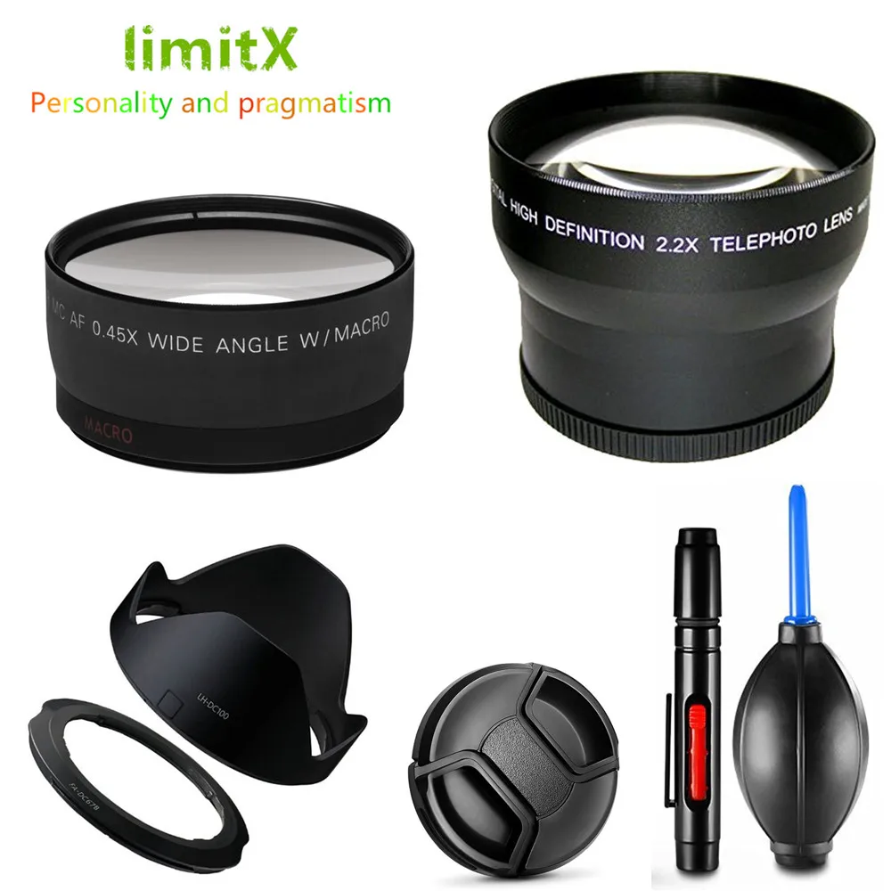 

0.45X Super Wide Angle Lens Macro & 2.2x magnification Telephoto Lens for Canon Powershot G3x SX70 HS SX60 HS SX50 HS Camera
