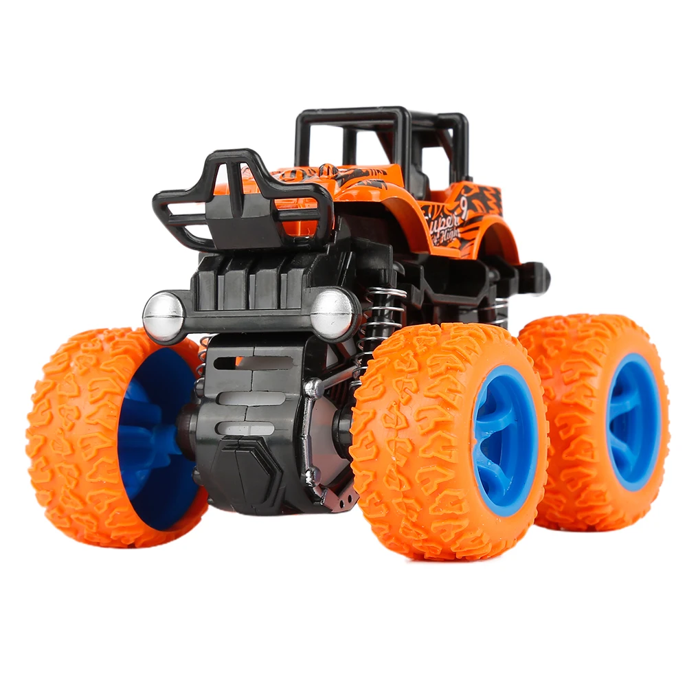 Мини-инерционный автомобиль с четырьмя колесами, пластиковая детская игрушка, автомобиль для трюков - Цвет: Оранжевый