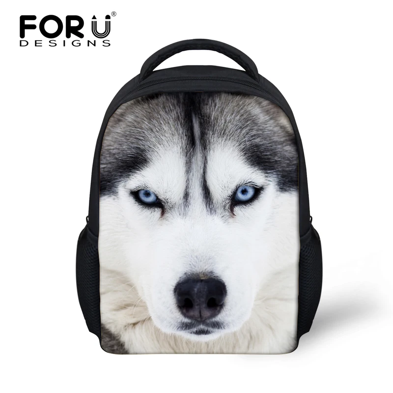 FORUDESIGNS 3D Huskies Animals Child School Bags Small Bookbag For Boys Mochila Infantil