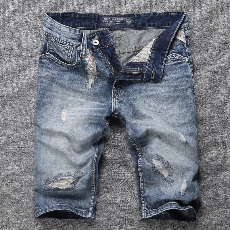 

2019 New Summer Fashion Mens Jeans Shorts Ripped Jeans For Men Denim Shorts Brand Street Youth Casual Beach Shorts Men Jeans