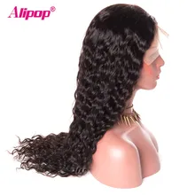 180% Плотность малазийские волнистые синтетические волосы на 13x4 Синтетические волосы на кружеве человеческих волос парики с детскими волосами ALIPOP Синтетические волосы на кружеве парик предварительно вырезанные