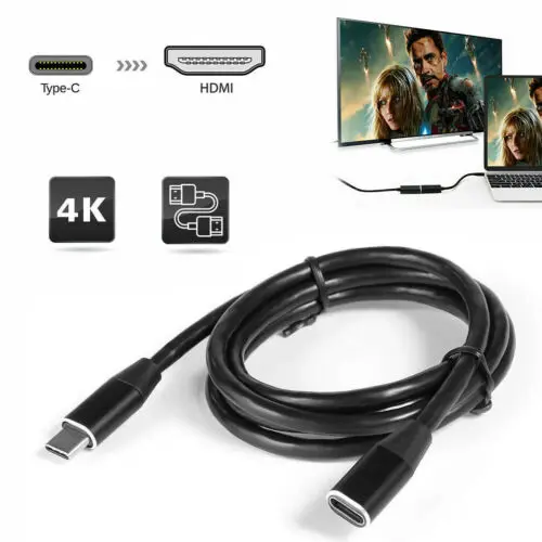 

Type C USB 3.1 Male to USB-C Female Extension Data Cable Extender Cord 1M