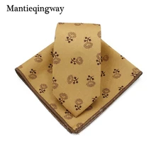 Mantieqingway Для мужчин с галстуком комплект цветочный жаккардовые шеи галстук и платок Набор Gravatas тонкий Corbatas Галстуки для Для мужчин формальные свадебные с бантом