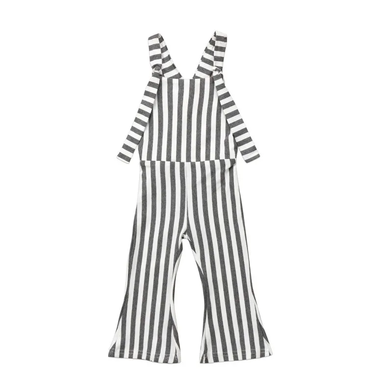 US Kids Baby Girls Stripe Romper Jumpsuit Brace Trousers Sunsuit Clothes Outfits