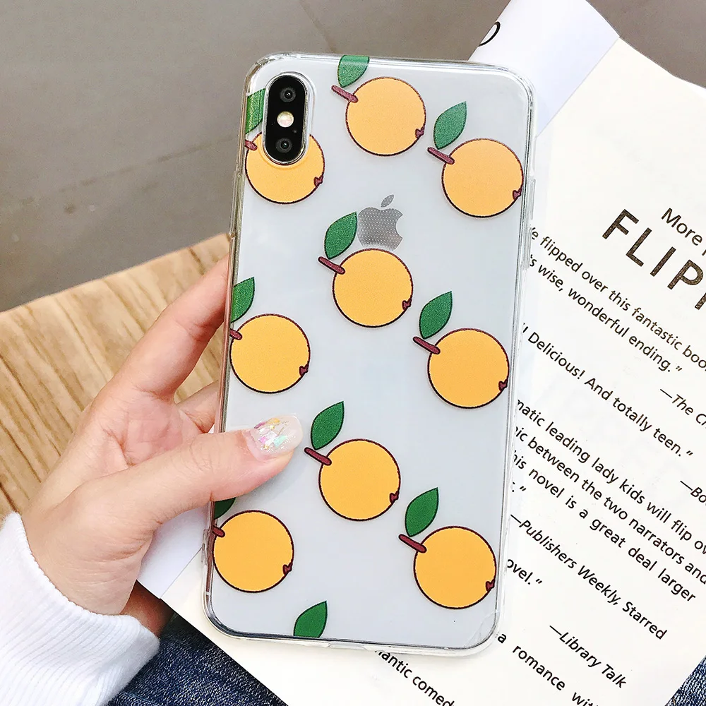 KIPX1084A_1_JONSNOW Phone Case For iPhone XS Max XR XS 7 Plus 8 6 6S 6 Plus Fruit Oranges Pattern Clear Soft Silicone Back Cover Capa Fundas