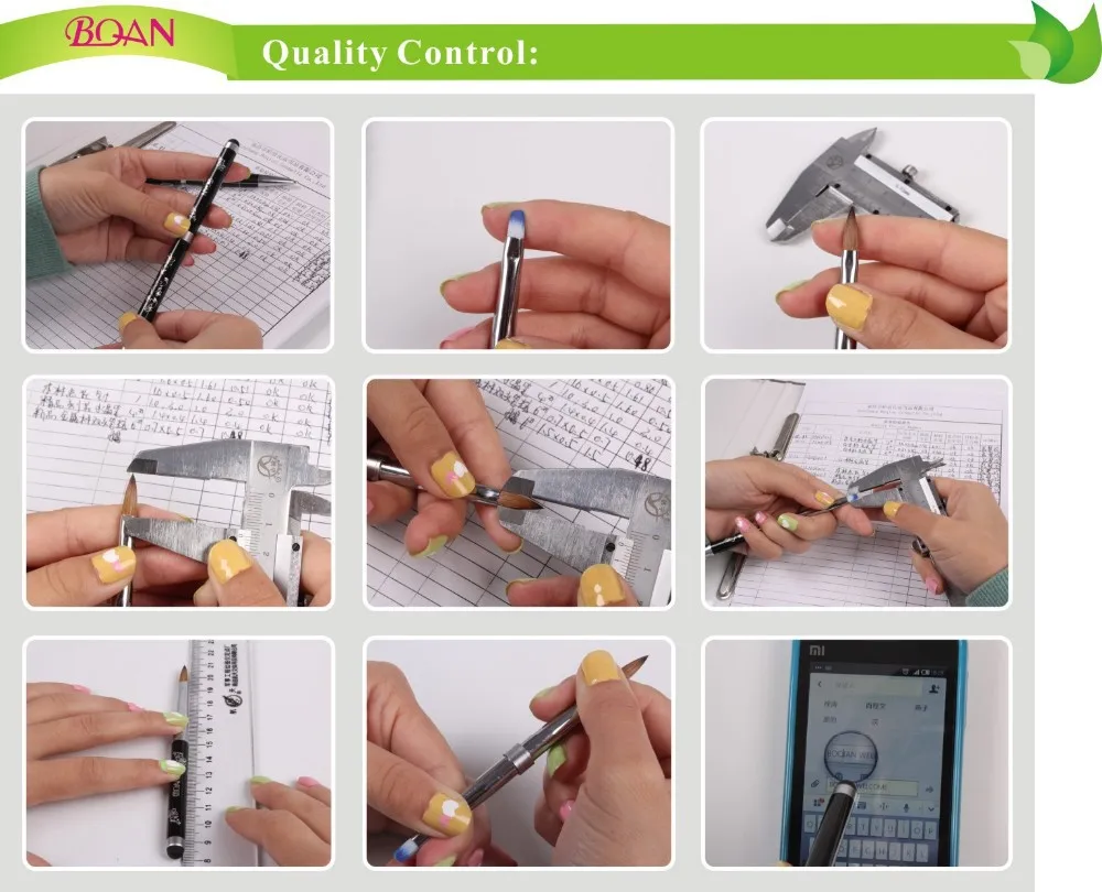 BQAN 10 шт#8#10#12 Хрустальная ручка со стразами черная чистая кисточка для дизайна ногтей щетка из соболя для ногтей щетка