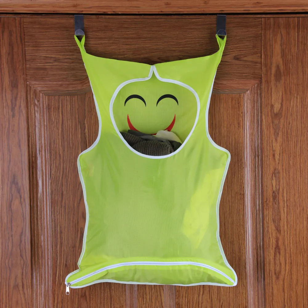 

Convenient Laundry Nook Door Hanging Laundry Hamper With Stainless Steel Hooks Storage Bag Machine Washable Bags Wholesale A75