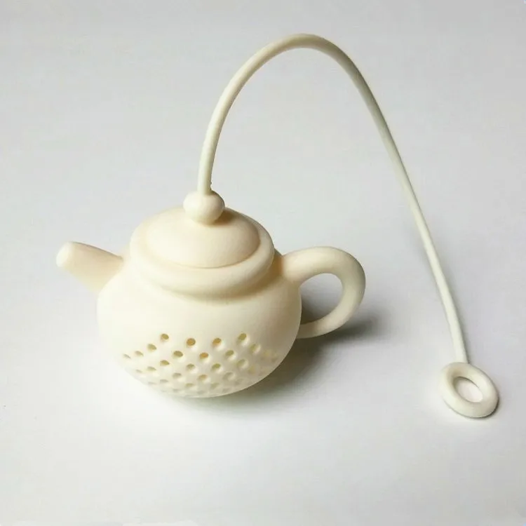 1 шт. креативное Силиконовое чайное ситечко, чай, пакетик, чайник, форма, фильтр для заваривания чая, безопасная Чистка - Цвет: Белый
