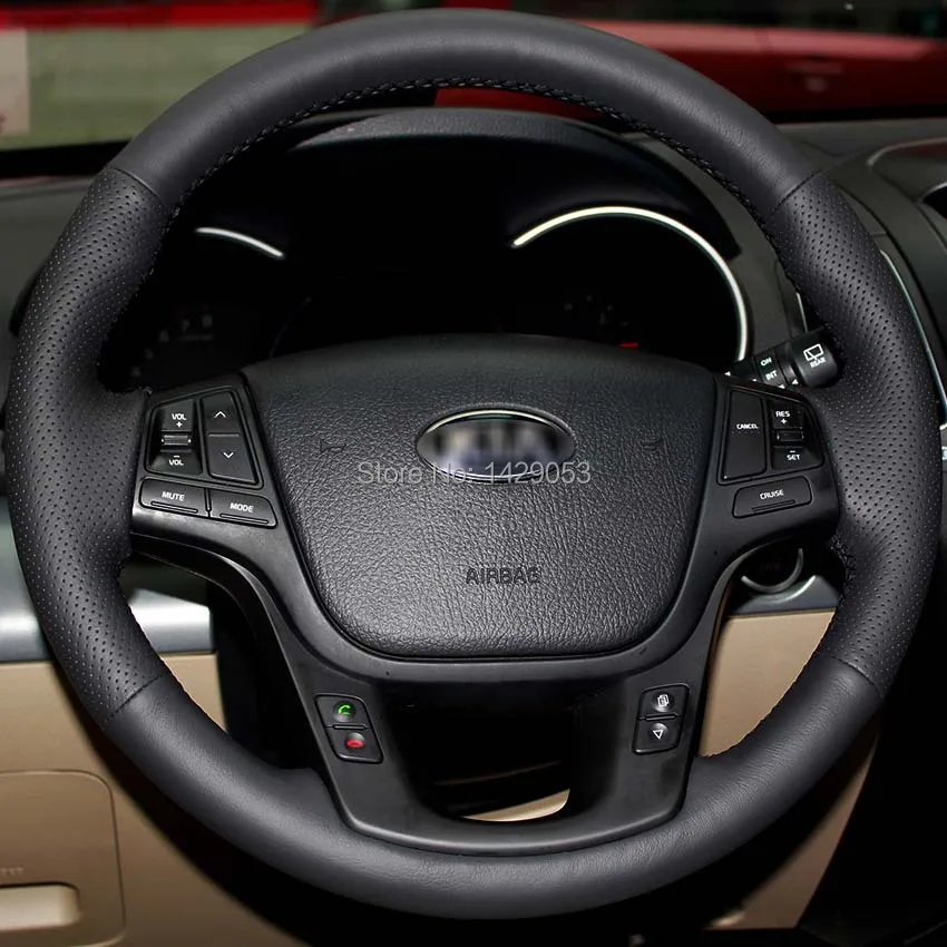 Чехол на руль для KIA Sorento 2013 чехлы сделай сам из натуральной кожи Прошитые