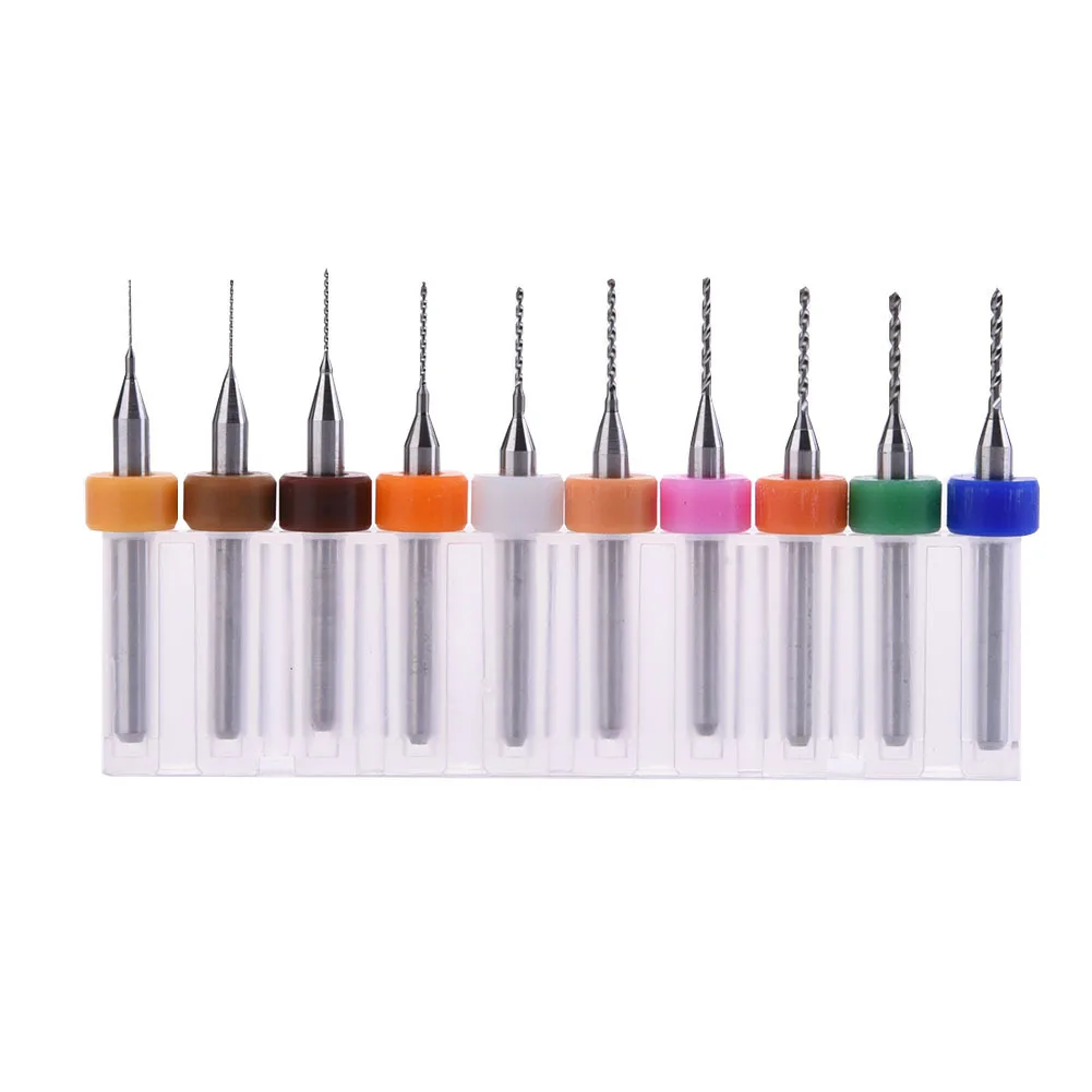 

10pcs PCB Mini Twist Drill Bits Set Print Circuit Board Tungsten Carbide Metalworking Engraving Tool 0.3mm-1.2mm