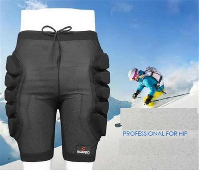 ارتفعت الرجال النساء 3 سنتيمتر الرياضات الشتوية التزلج السراويل الورك أسفل مبطن لل تزلج الثلج تزلج على الجليد حماية واقية