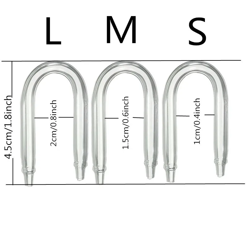 Бытовой прозрачный U образный изгиб Стекло трубки аквариума пробка для аквариума Co2 оборудование разъем диффузор CO2 4/6 мм насосно-компрессорных труб