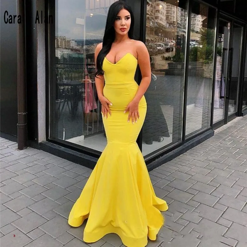 yellow long prom dresses 2019