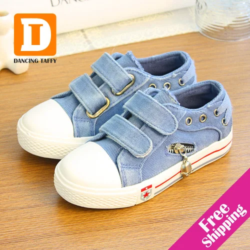 

Fashion Denim Children Shoes New 2019 Patchwork Solid Canvas Shoes Zip & Lace Up Kids Shoes Boys & Girls Casual Sport Sneakers