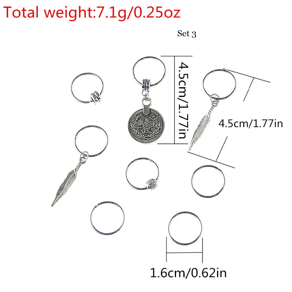 1 Набор в партии, Серебряная Золотая заколка для волос, дреды, бусины золотого цвета, манжеты для волос, подвеска в виде трубочки, аксессуары для дредов