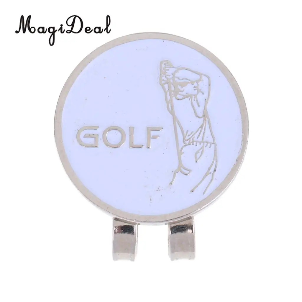 MagiDeal High Quality Sturdy Golfer Pattern Magnetic Golf Ball Marker Clip On Golf Cap Visor Golf Training Access Promotion Gift