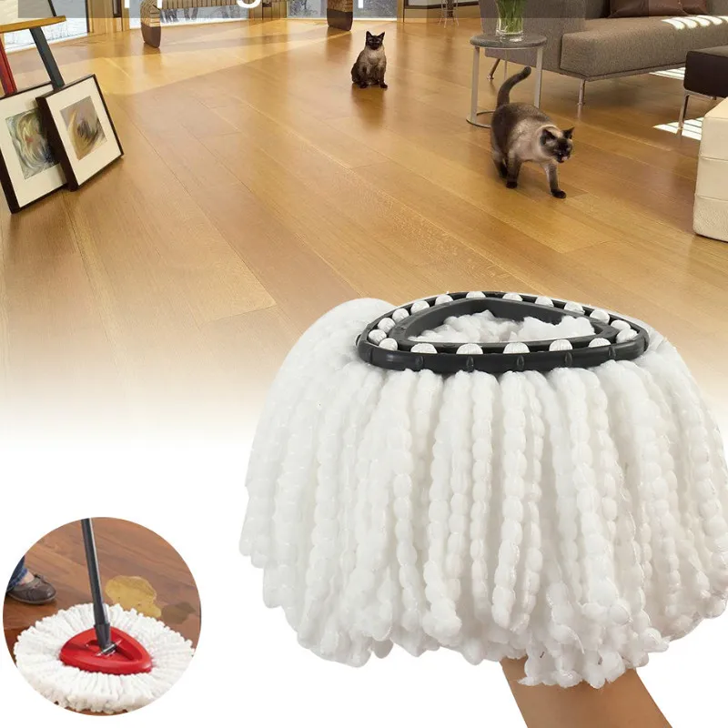 

White Replacement Mop Heads Microfiber Fabric Easy Cleaning Mopping Wring Spin Refill Mop O-Cedar Household Clean Tool