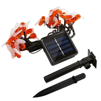 

NEW Solar Powered String Lights 30LED Honey Bee Shape for Garden Decoration Courtyard