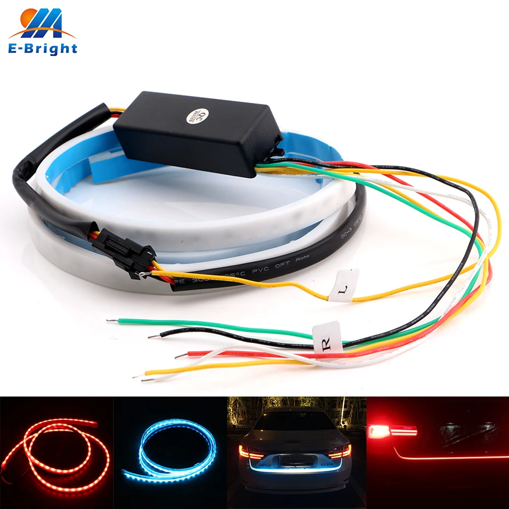

YM E-Bright 2pcs 12V Canbus Dynamic Streamer Car Backup Tail Luggage Compartment Lamp Strip Ice Blue/Red White/Red Free Shipping