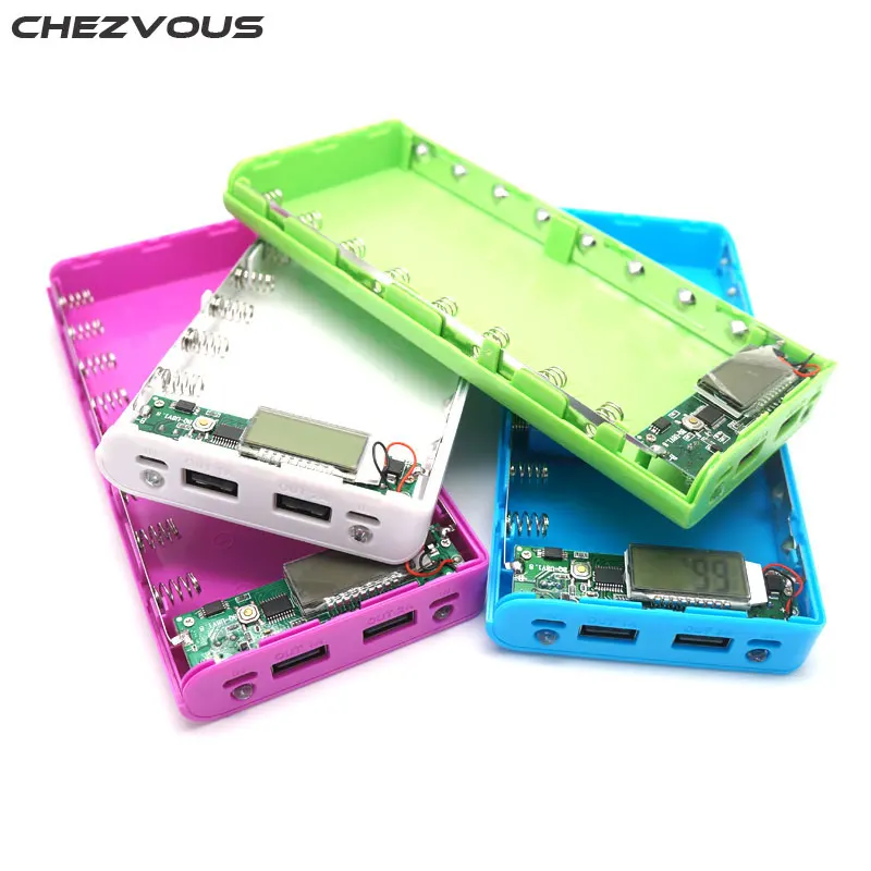 Портативный внешний аккумулятор CHEZVOUS с ЖК дисплеем 8X 18650 два порта USB|case case|case