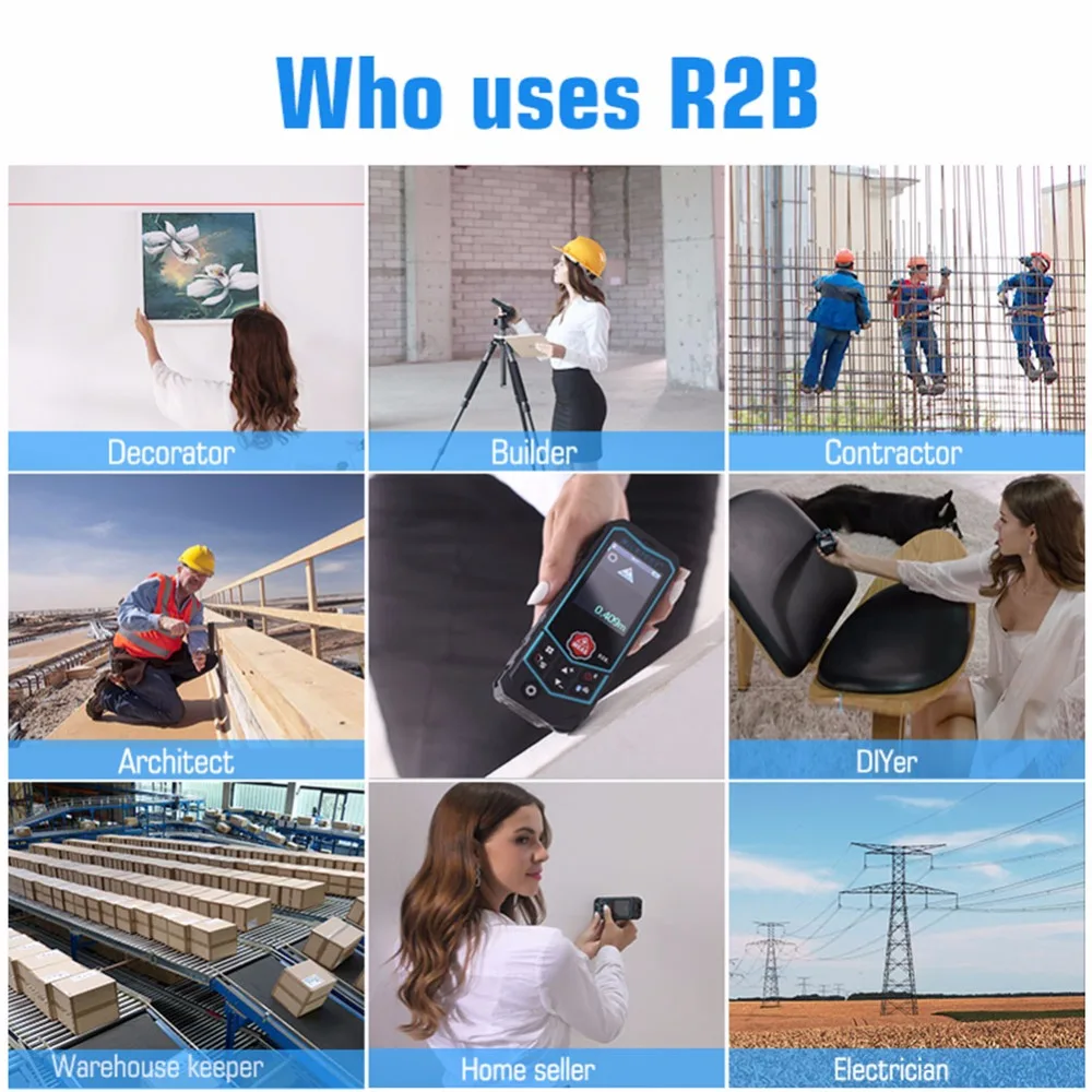 Mileseey R2/R2B Laser Rangefinder Laser Range Finder Tape Measure Roulette with Wheel Laser line lev Mileseey R2/R2B Laser Rangefinder Laser Range Finder Tape Measure Roulette with Wheel Laser line lev