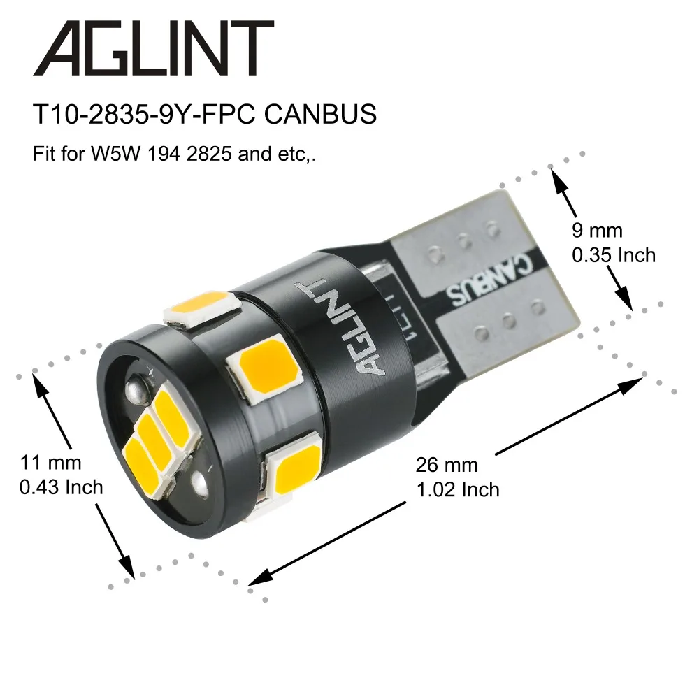 AGLINT 10 шт T10 светодиодный светильник W5W 194 168 CANBUS Нет Ошибка лампочка для салона авто