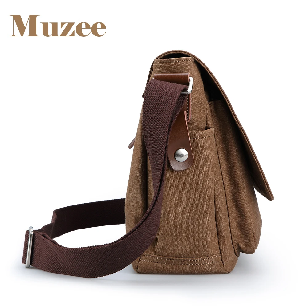 Винтажные мужские сумки мессенджеры Muzee Холщовая Сумка на плечо модная мужская