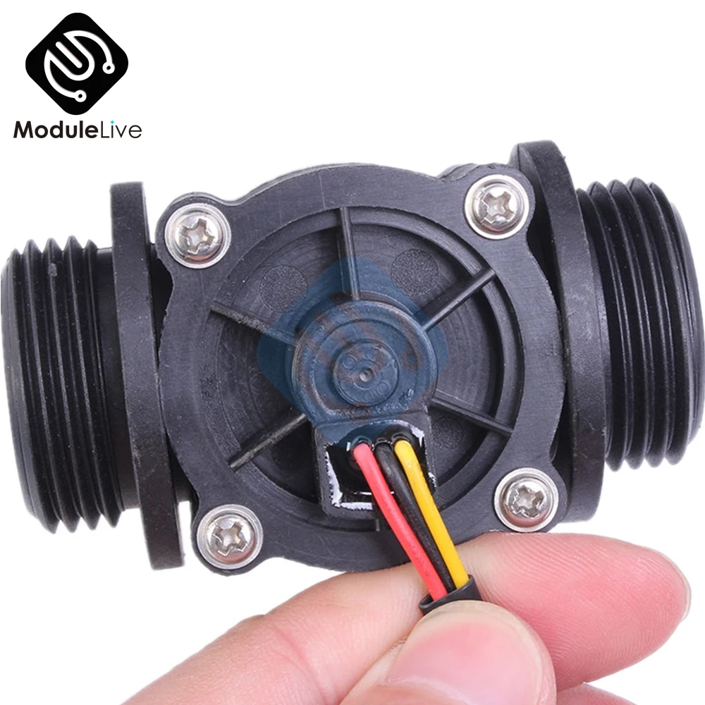 

New DC 5-24V DN25 Water Hall Sensor Switch Liquid Flowmeter Counter 1-60L/min