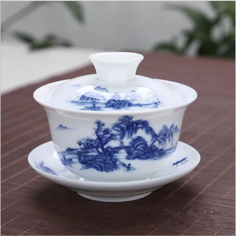 200 мл большая емкость китайский Tureen кунг-фу чайная чаша, Gongfu Gaiwan Чайник, керамический чайный сервиз