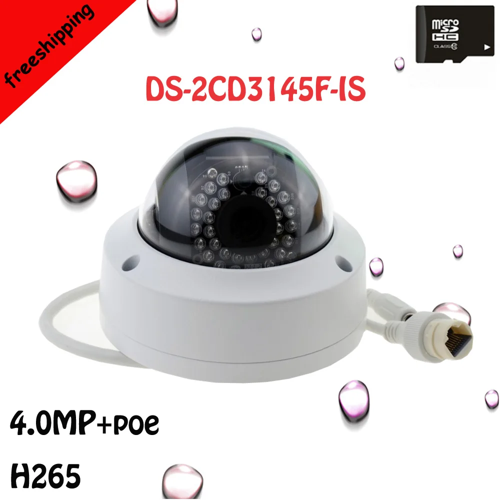 Free shipping 2016 NEW4MP Mini POE Camera DS-2CD3145F-IS Support Audio Alarm Smart IP Camera