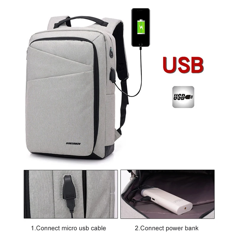Рюкзак для ноутбука 15 6 дюйма с USB портом зарядки и защитой от кражи|Сумки чехлы