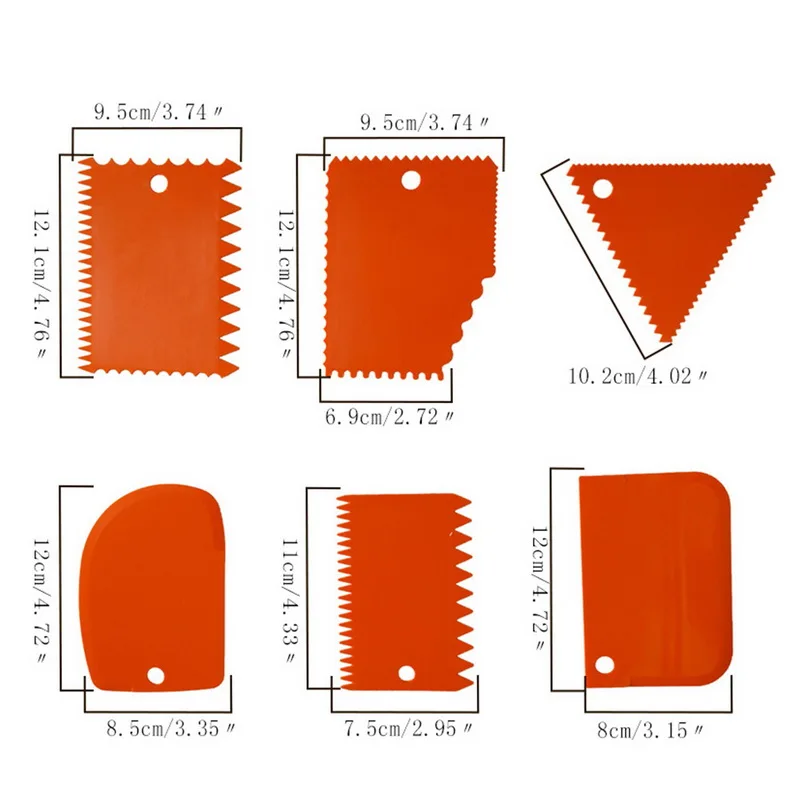 Hoomall 3, 6 штук в партии, Пластик нерегулярные скребок торт Гладкий край сбоку лопатки для выпечки инструмент помадка, кондитерские изделия резак для украшения торта гребень