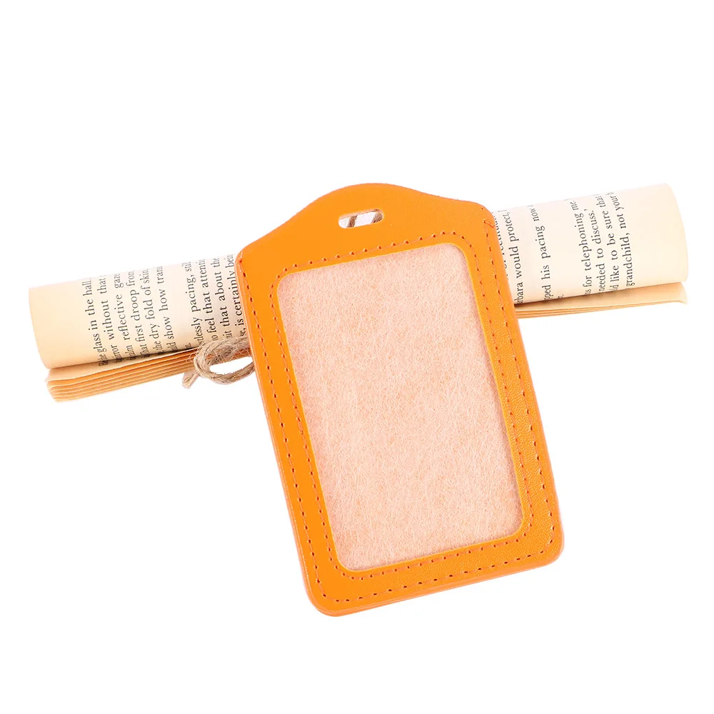 Чехол из искусственной кожи для удостоверения личности, бейджа, отделения для кредитных карт, аксессуары - Цвет: orange