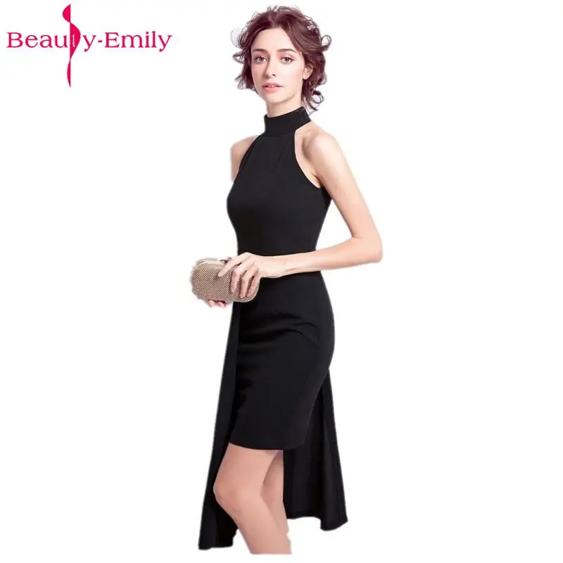 Коктейльные мини платья Beauty Emily Black сексуальные вечерние для выпускного вечера