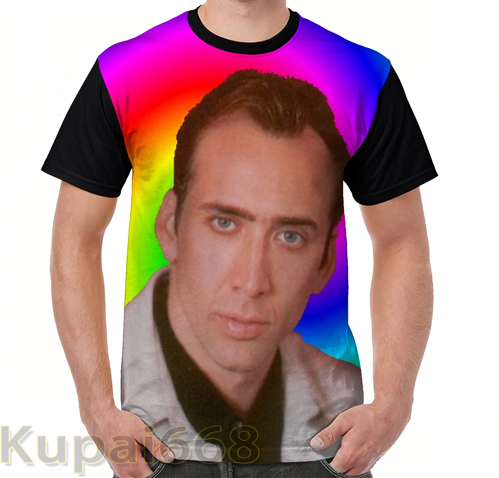 

funny Graphic print t shirt men Tops tees Nicolas Cages Mind women T-Shirt Short Sleeve Casual tshirts