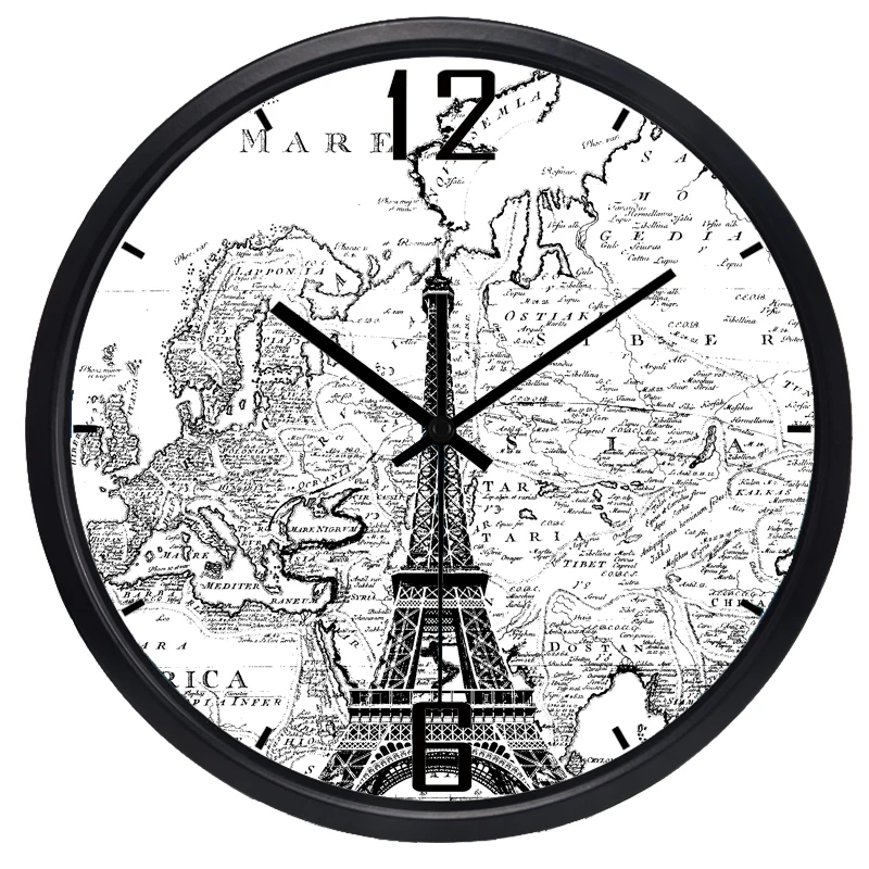 Vintage Nostalgic European Digital Wall Clock Art Round Creative Design