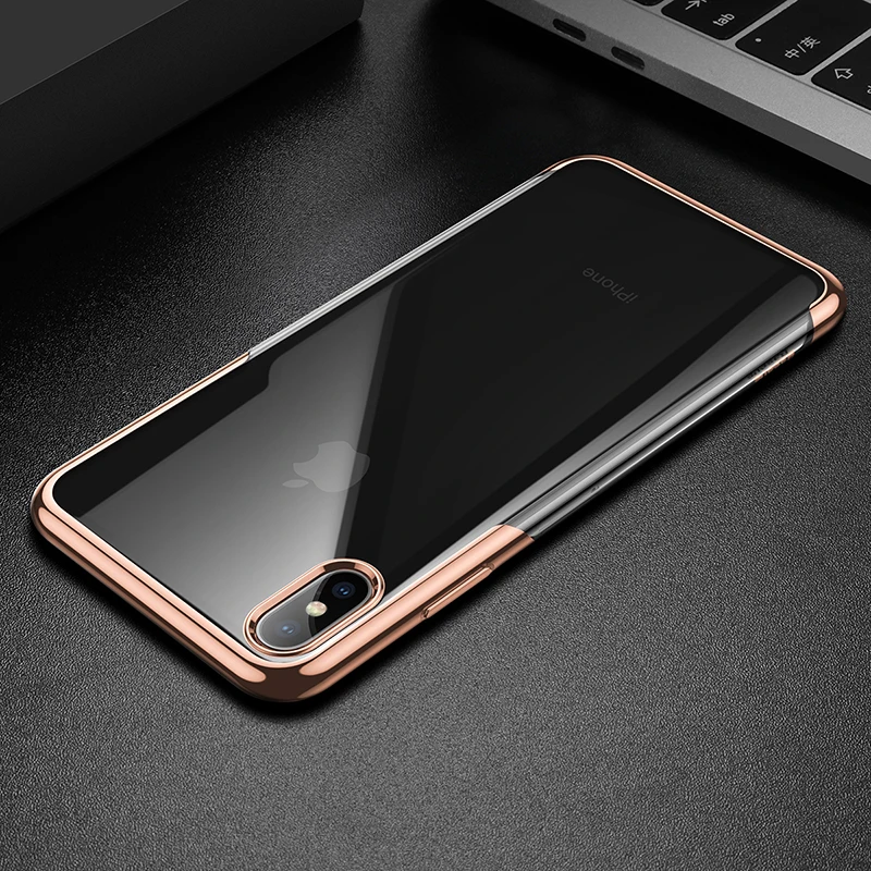 Baseus для iPhone Xs чехол для Max XR Мягкий силиконовый чехол с покрытием для iPhone Xs Max чехол ультра тонкий ТПУ защитный чехол - Цвет: Gold
